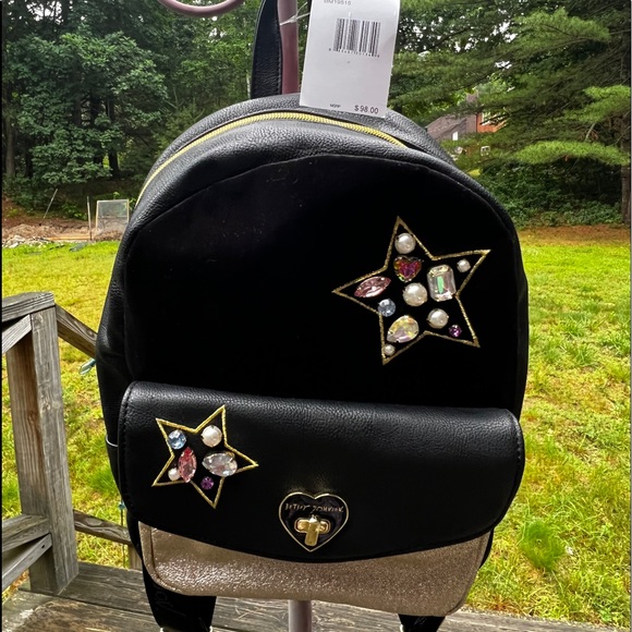 Betsey Johnson Metallic Black BM19515 Backpack - Picture 1 of 10